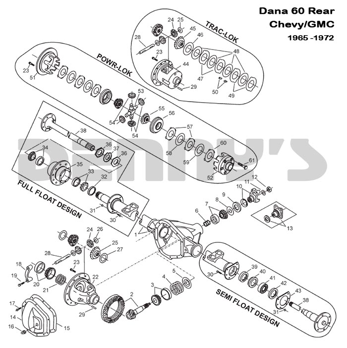Dana 60 REAR differential parts 1965 to 1972 Chevy GMC