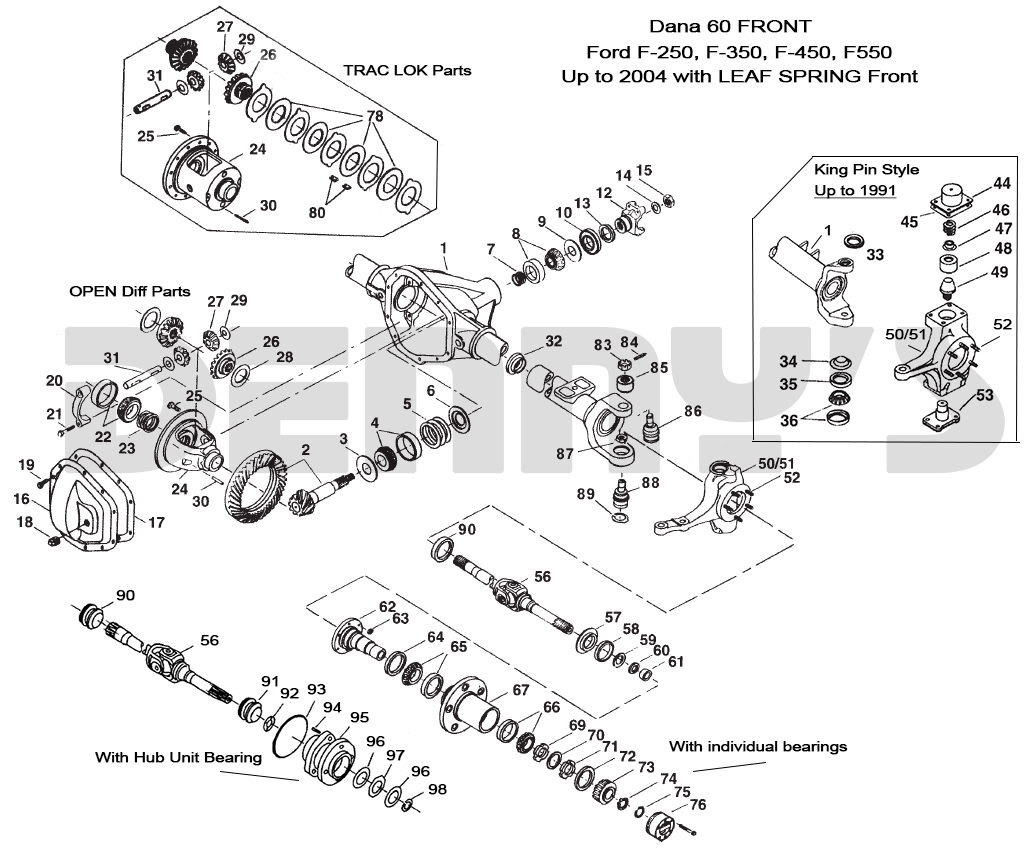 Ford Dana 60 Front Exploded View