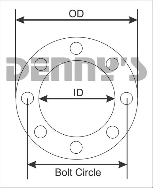 Denny's Driveshafts axle flange gasket drwaing