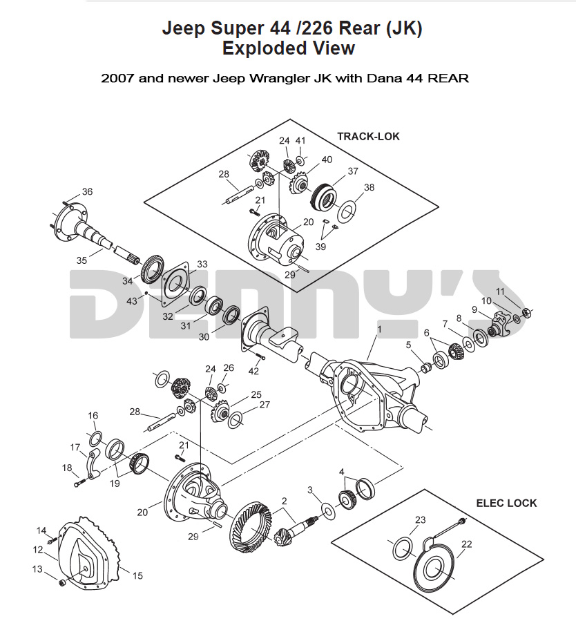 Jeep JK Dana 44 parts at Denny's Driveshafts 