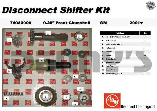 AAM 9.25 IFS Clamshell FRONT - GM - SHIFTER KIT