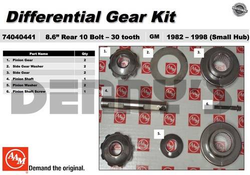 AAM - AAM 74040441 Spider Gear Kit fits 30 spline axles for OPEN diff 1990 to 1998 Chevy and GMC 8.5 inch 10 bolt REAR