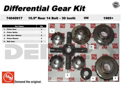 AAM - AAM 74040917 Differential Spider Gear Kit for OPEN diff fits 1973 to 2011 Chevy and GMC 10.5 inch 14 bolt rear end with 1.55 inch 30 spline axle shafts