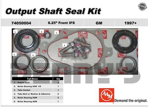 AAM - AAM 74050004 Output shaft seal kit fits GM 8.25 inch IFS front axle