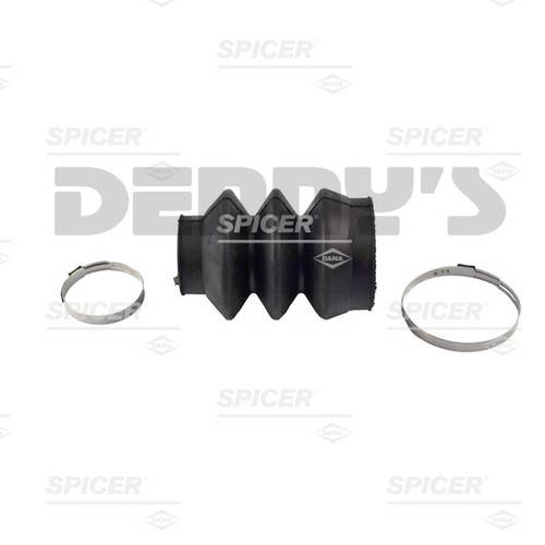 Spicer - DANA SPICER 212007X Rubber Dust Boot 1.360 ID x 2.030 ID x 4.140 inches long 3 Bellows for spline and slip yoke style driveshaft fits 1410 and 1480 series 4.14 inches long