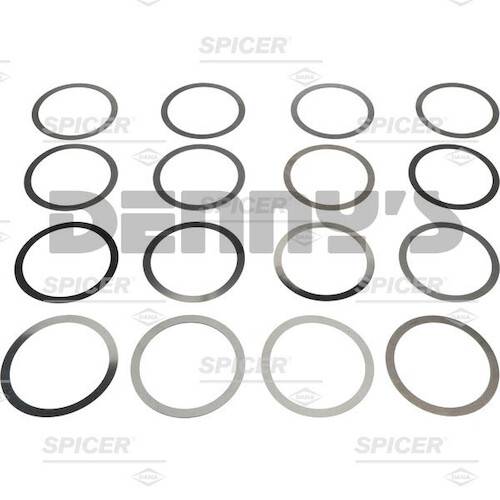 Spicer - Dana Spicer 701007X shim kit for Dana 60, 61, 70 diff carrier bearings 2.937 OD various thickness from 0.003 to 0.030 in.