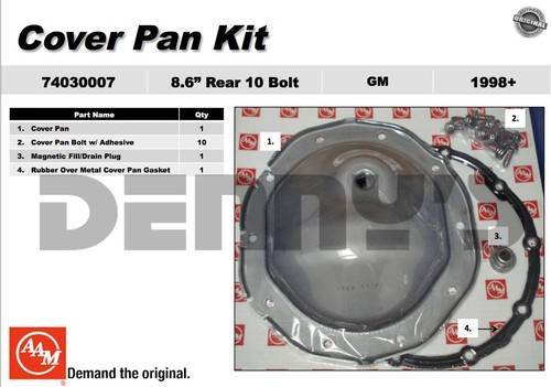 AAM - AAM 74030007 Diff COVER KIT fits 8.6 inch 10 bolt rear end 1998 to 2012 Sierra, Silverado, Yukon, Tahoe, Escalade, Avalanche, Savana, Express, S10, Sonoma, Blazer, Jimmy, Bravada