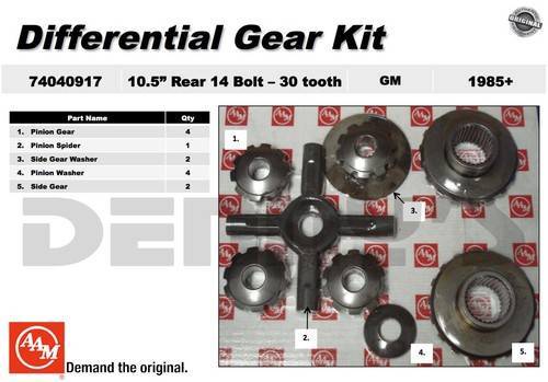 AAM - AAM 74040917 Differential Spider Gear Kit for OPEN diff fits 1973 to 2011 Chevy and GMC 10.5 inch 14 bolt rear end with 1.55 inch 30 spline axle shafts