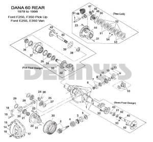 Spicer - Dana Spicer 2002976 Dana 60 Open DIFF SPIDER GEAR KIT 1.37 - 32 spline fits FORD Van E250, E350 Dana 60 REAR Open differential with Full Float Axles - Image 2