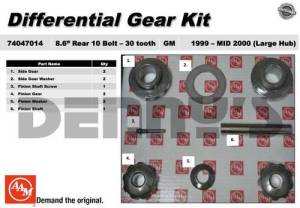 AAM - AAM 74047014 Spider Gear Kit fits 30 spline axles for OPEN diff 1999 to mid 2000 Chevy and GMC 8.6 inch 10 bolt REAR - Image 1
