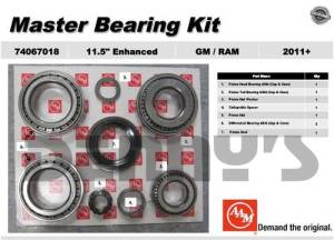 AAM 74067018 Master Bearing Kit fits 11.5 inch 14 bolt rear end 2011-2016 RAM 3500 - this kit has 4.375 OD inner pinion bearing race