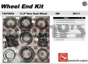 AAM - AAM 74070004 Rear wheel bearing and seal kit fits GM 11.5 inch 14 bolt 2011 to 2016 Sierra, Silverado with DUAL Rear Wheels - Image 1
