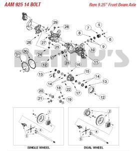 AAM - AAM 74081555A Universal Joint 1555 series fits 2010 to 2023 DODGE RAM 2500/3500 with 9.25 Front Axles - Image 2
