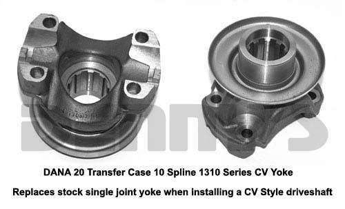 DANA SPICER 2-4-4061X CV Yoke 1310 Series fits Dana 20 Transfer Case with 10 splines