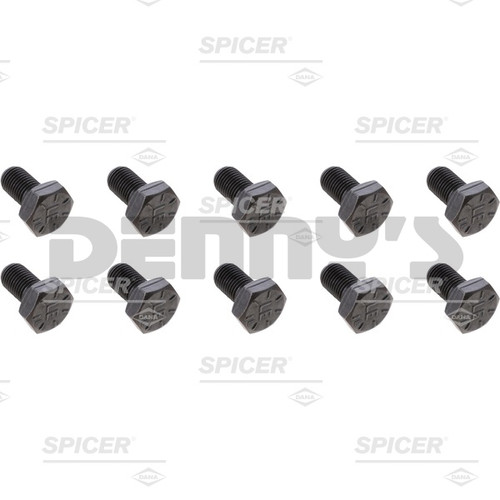 Dana Spicer 45784-10 RING GEAR BOLT SET of 10 bolts thread size .437-20 fits Dana Super 30, Super 44, 35, 50 IFS, 50 solid