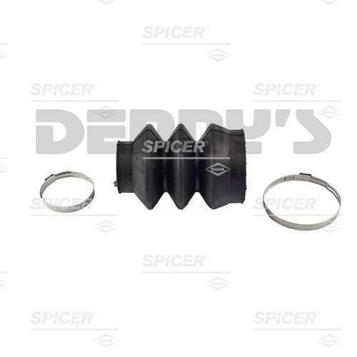 DANA SPICER 212007X Rubber Dust Boot 1.360 ID x 2.030 ID x 4.140 inches long 3 Bellows for spline and slip yoke style driveshaft fits 1410 and 1480 series 4.14 inches long