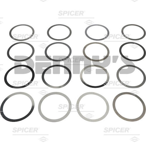 Dana Spicer 701007X shim kit for Dana 60, 61, 70 diff carrier bearings 2.937 OD various thickness from 0.003 to 0.030 in.